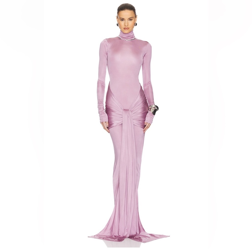 Helsa Slinky Jersey Sarong Maxi Dress